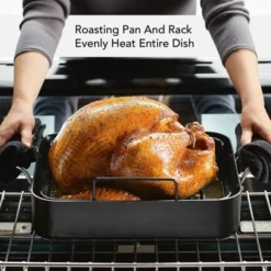 KitchenAid Hard Anodized Induction 13"x15.75" Roaster With Nonstick Rack: Turkey Roasting Pan, Oven-Safe, Matte Black 18 KitchenAid Hard Anodized Induction 13"x15.75" Roaster With Nonstick Rack: Turkey Roasting Pan, Oven-Safe, Matte Black -Cookware Store GUEST 6d8892aa 4f67 4c49 a475 a2abb3d984a2