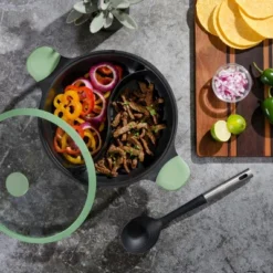 Kenmore Theodore 6.5 Quart Nonstick Cast Aluminum Divided Hot Pot Pan With Lid -Cookware Store GUEST 6f7e1f56 a5a3 4d62 8852 5f6e937618a2