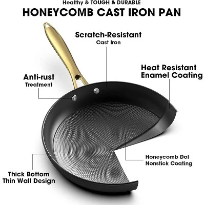 Imarku Non Stick Frying Pans, Professional Cooking Utensils, 2 Pcs - 8 Inch & 10 Inch Frying Pans Nonstick, Honeycomb Long Lasting Pizza Pan Set 9 Imarku Non Stick Frying Pans, Professional Cooking Utensils, 2 Pcs - 8 Inch & 10 Inch Frying Pans Nonstick, Honeycomb Long Lasting Pizza Pan Set - Image 7