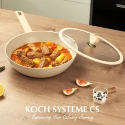 KOCH SYSTEME CS Non-stick 11 Inch Ceramic Wok Pan, Nontick Wok Pan With Glass Lid, Aluminum -Cookware Store GUEST 70921384 fc41 4adb 8f6e 2cc4f11a5aec