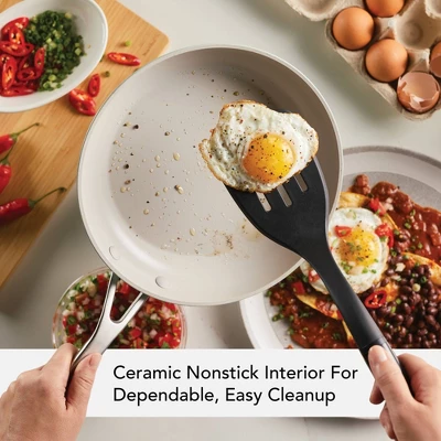 KitchenAid Hard Anodized 10" Nonstick Ceramic Frying Pan - Pistachio: 10 Inch Stir Fry Pan, Stainless Steel Handle, Hand Wash 4 KitchenAid Hard Anodized 10" Nonstick Ceramic Frying Pan - Pistachio: 10 Inch Stir Fry Pan, Stainless Steel Handle, Hand Wash - Image 2