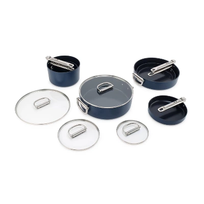 Joseph Joseph Space Saving 10pc Ceramic Nonstick Cookware Set With Folding Handle 11 Joseph Joseph Space Saving 10pc Ceramic Nonstick Cookware Set With Folding Handle - Image 9