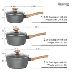 MICHELANGELO Sauce Pan With Lid, Nonstick Saucepans 1.5QT&2QT&3QT, Granite Sauce Pan 3 Piece, Stone Saucepan Set, Small Pot With Lid, Nonstick Sauce Pot Set 17 MICHELANGELO Sauce Pan With Lid, Nonstick Saucepans 1.5QT&2QT&3QT, Granite Sauce Pan 3 Piece, Stone Saucepan Set, Small Pot With Lid, Nonstick Sauce Pot Set -Cookware Store GUEST 727a67ce 971d 45ef 8de6 8f477919b5cf