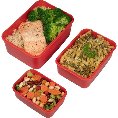 Good Cooking Microwave Meal Prep Containers- Set Of 3 Nesting Microwave Cookware Meal Prep Containers W Locking Steam Vent Lids- BPA Free 3 Good Cooking Microwave Meal Prep Containers- Set Of 3 Nesting Microwave Cookware Meal Prep Containers W Locking Steam Vent Lids- BPA Free