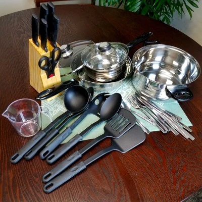 Gibson Total Kitchen Lybra 32-Piece Cookware Combo Set 3 Gibson Total Kitchen Lybra 32-Piece Cookware Combo Set