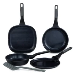 BergHOFF Leo Stone+ Nonstick Ceramic Cookware Set With Glass Lid, Recycled Cast Aluminum -Cookware Store GUEST 737cb291 cc3f 452b a011 cdf2efde62ae