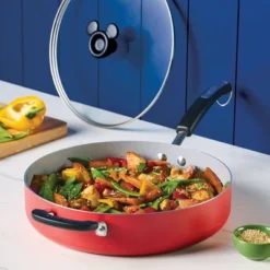 Farberware Disney Bon Voyage 4.5qt Ceramic Nonstick Saute Pan With Lid And Helper Handle Red: Lifetime Warranty, Dishwasher-Safe -Cookware Store GUEST 742eff2f 0542 40eb b7bd b941dacc5570