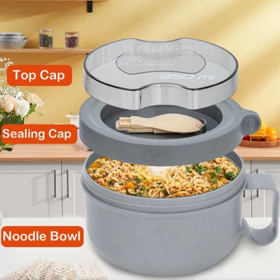 Itopfox 2 Pack Soup Bowl With Handles, Microwave Safe Ramen Bowl With Lid For Soup, Noodles, Oatmeal, Salad, BPA Free 5 Itopfox 2 Pack Soup Bowl With Handles, Microwave Safe Ramen Bowl With Lid For Soup, Noodles, Oatmeal, Salad, BPA Free - Image 3