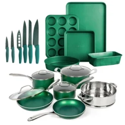 Granitestone Diamond Emerald Nonstick Pots And Pans 21 Piece Kitchen Cookware Bakeware Knife Set 17 Granitestone Diamond Emerald Nonstick Pots And Pans 21 Piece Kitchen Cookware Bakeware Knife Set -Cookware Store GUEST 754d89a3 c6b8 4b47 aba2 21a0caed0c35