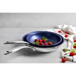Granitestone Blue Stainless Steel 9.5'' + 11'' Fry Pan Set -Cookware Store GUEST 7611dac6 dfb0 4791 bf50 d88280024998
