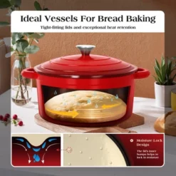 Captiva Designs 7 Pieces Enameled Rust Resistance Cast Iron Cookware Set, Red -Cookware Store GUEST 7740aa25 a8d5 4ecc 97c5 ad34c5bf81d2