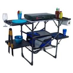 GCI Outdoor Slim-Fold Cook Station Outdoor Camp Kitchen - Black