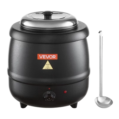 VEVOR Electric Soup Warmer, 10QT Commercial Soup Kettle With 304 Stainless Steel Detachable Insert Pot, 95~176°F Adjustable Temperature, Black 10 VEVOR Electric Soup Warmer, 10QT Commercial Soup Kettle With 304 Stainless Steel Detachable Insert Pot, 95~176°F Adjustable Temperature, Black - Image 8