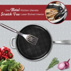 Brentwood 11-In. 3-Ply Hybrid Non-Stick Stainless Steel Induction-Compatible Deep Sauté Pan With Glass Lid In Silver 15 Brentwood 11-In. 3-Ply Hybrid Non-Stick Stainless Steel Induction-Compatible Deep Sauté Pan With Glass Lid In Silver -Cookware Store GUEST 782af8c3 5570 473f ba82 5f1d8f398625