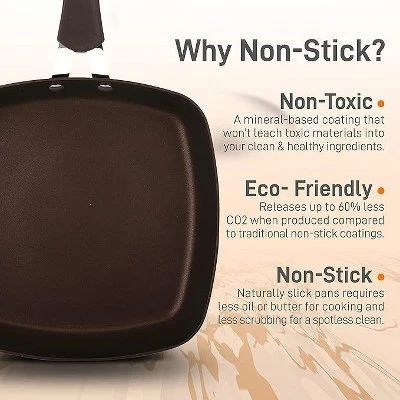 NutriChef 9.45'' Grill Pan - Non-Stick High-Qualified Kitchen Cookware 5 NutriChef 9.45'' Grill Pan - Non-Stick High-Qualified Kitchen Cookware - Image 3