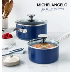 MICHELANGELO Sauce Pan Sets With Lids, 1+2 Quart