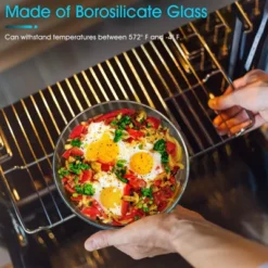 Itopfox Round Glass Casserole Dish With Lid, Borosilicate Oven Safe Bakeware For Cooking, Baking & Serving -Cookware Store GUEST 7974a148 e544 4938 8959 d3b04f6e040a