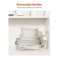 VEVOR 17 Piece Pots And Pans Set Nonstick, Detachable Handle Cookware, Space Saving Induction Cookware Set, Kitchen RV Cooking Sets, White -Cookware Store GUEST 79f42915 ed1d 44f0 be0f 7b6829ac68b8