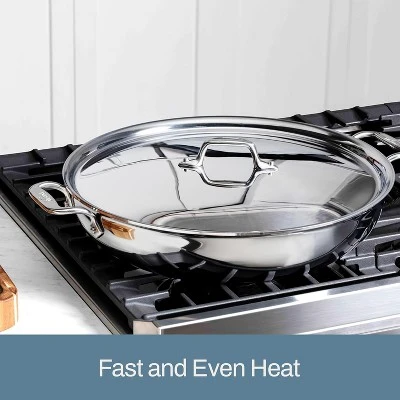 All-Clad D3 3-Ply Stainless Steel Large Frying Pan 7 Quart, Induction Oven Broiler Safe 600F Cookware Silver 5 All-Clad D3 3-Ply Stainless Steel Large Frying Pan 7 Quart, Induction Oven Broiler Safe 600F Cookware Silver - Image 3