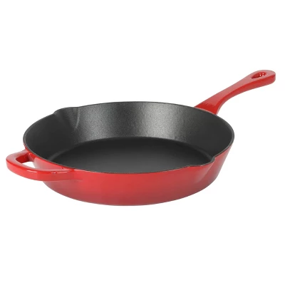 Crock-Pot Artisan Enameled Cast Iron Round Skillet In Gradient Red 9 Crock-Pot Artisan Enameled Cast Iron Round Skillet In Gradient Red - Image 7