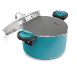 Gotham Steel Aqua Blue 5 QT Multi Purpose Pasta Pot With Twist And Lock Handles -Cookware Store GUEST 7be19a9c 9422 4fc9 8db2 20400afb7e0f