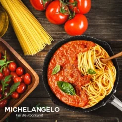 MICHELANGELO Hard Anodized Nonstick Saucepan With Strainer Lid & Pour Spouts For Easy Pour, 3 Quart
