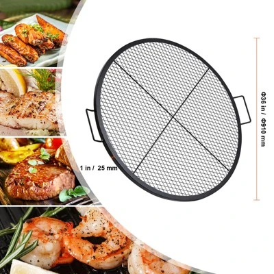 VEVOR X-Marks Fire Pit Grill Grate, Round Cooking Grate, Heavy Duty Steel Campfire BBQ Grill Grid With Handle And Support X Wire 9 VEVOR X-Marks Fire Pit Grill Grate, Round Cooking Grate, Heavy Duty Steel Campfire BBQ Grill Grid With Handle And Support X Wire - Image 7