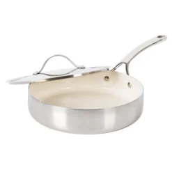 Bloomhouse 10 Inch Triply Stainless Steel Fry Pan W/ Lid W/ Non-Stick Non-Toxic Pro Ceramic Interior Frying Pan 18 Bloomhouse 10 Inch Triply Stainless Steel Fry Pan W/ Lid W/ Non-Stick Non-Toxic Pro Ceramic Interior Frying Pan -Cookware Store GUEST 7eae269d 3070 4584 80af e9a4a89436f8