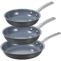 Black & Decker BLACK+DECKER 3-Piece Ceramic Hard Anodized Aluminum Skillet Set, Frying Pan Set With Ceramic Non-Stick Coating -Cookware Store GUEST 7eebe5e0 a114 4a98 8c6e 98fd7368f73f