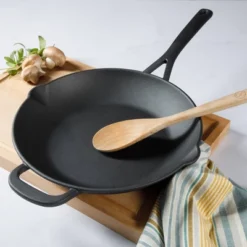 Martha Stewart 12" Pre Seasoned Cast Iron Skillet: Oven & Broiler-Safe, Smooth Surface Induction Compatible, Black -Cookware Store GUEST 7f2ab83b f2b1 42f7 b1b7 77c3930146ca