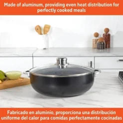 IMUSA Caldero With Dual Speckled Ceramic Set Black: