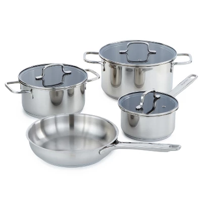 BergHOFF Helix 7Pc Recycled 18/10 Stainless Steel Cookware Set With Glass Lids 8 BergHOFF Helix 7Pc Recycled 18/10 Stainless Steel Cookware Set With Glass Lids - Image 6