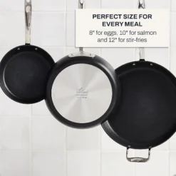 All-Clad HA1 Hard Anodized Non Stick Fry Pan Set 3 Piece, 8, 10, 12 Inch