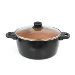 Gibson Home Armada 7 Piece Carbon Steel Nonstick Cookware Set In Black And Copper