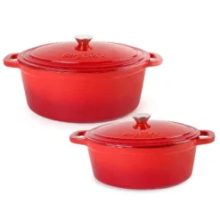 BergHOFF Neo 4Pc Cast Iron Cookware Set, 5qt. & 8qt. Oval Dutch Ovens, Matching Lids -Cookware Store GUEST 83ec25ed e4f2 4966 8f02 e9997f5572ce