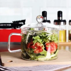 Itopfox Mini Glass Bowl With Lid & Handle, 44oz For Noodles, Pasta, Soup, Cereals, Fruits, BPA Free, Microwave & Dishwasher Safe -Cookware Store GUEST 856db5e6 2966 42e7 a5ce a62ea2dca1f3