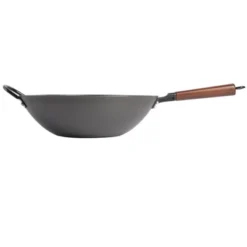 Gibson Home Babish 14" Carbon Steel Flat Bottom Wok: Induction Safe, 4.2 Qt Capacity, Black, 8 Lbs -Cookware Store GUEST 85ac8e32 25ff 49f1 b787 ec1dd13b57c3