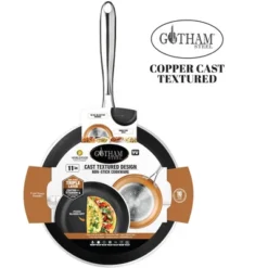 Gotham Steel Copper Cast Textured 11'' Nonstick Fry Pan With Stay Cool Handle