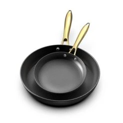 Imarku Non Stick Frying Pans, Professional Cast Iron Skillets 2 Pcs - 8 Inch & 10 Inch Frying Pizza Pans , Honeycomb Frying Pan Set, Free- PFOA