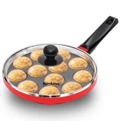 Hawkins 12c Nonstick Appe Pan With Glass Lid: Aluminum Fry Pan, Gas Compatible, Hand Wash, 1-Year Warranty, Red -Cookware Store GUEST 8692cccb 7687 4626 af9a 7fbc81ea13fa