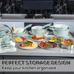 Romswi Cast Aluminum Kitchen Pots And Pans Set, 23pc Ceramic Nonstick Cookware With Utensils, Induction Compatible, Oven & Dishwasher Safe -Cookware Store GUEST 87fac27e bfc8 4ca5 9d1e 427397b081c2