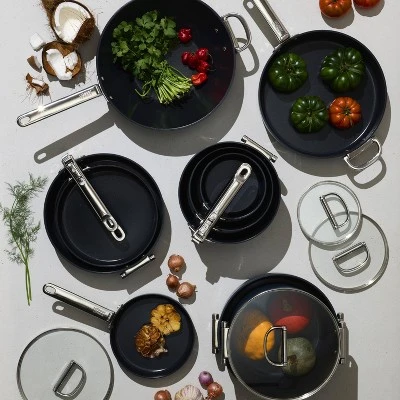 Joseph Joseph Space Saving 10pc Ceramic Nonstick Cookware Set With Folding Handle 14 Joseph Joseph Space Saving 10pc Ceramic Nonstick Cookware Set With Folding Handle - Image 12