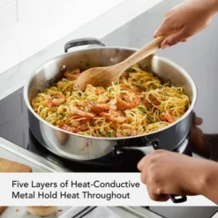 KitchenAid 5qt 5-Ply Clad Stainless Steel Induction Saute Pan With Lid: Dishwasher-Safe, Silver 13 KitchenAid 5qt 5-Ply Clad Stainless Steel Induction Saute Pan With Lid: Dishwasher-Safe, Silver -Cookware Store GUEST 891a0760 0336 46f9 bfbb 4f877ff9ef96