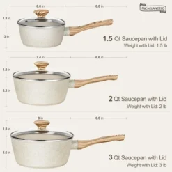 MICHELANGELO Sauce Pan With Lid, Nonstick Saucepans 1.5QT&2QT&3QT, Granite Sauce Pan 3 Piece, Stone Saucepan Set, Small Pot With Lid, Nonstick Sauce Pot Set 18 MICHELANGELO Sauce Pan With Lid, Nonstick Saucepans 1.5QT&2QT&3QT, Granite Sauce Pan 3 Piece, Stone Saucepan Set, Small Pot With Lid, Nonstick Sauce Pot Set -Cookware Store GUEST 8932bc81 c31a 4b7e badf bba27e570931