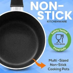 SereneLife 11 Piece Kitchenware Pots & Pans Set – Basic Kitchen Cookware, Black Non-Stick Coating Inside, Heat Resistant Lacquer (Black) -Cookware Store GUEST 89829d56 6689 492e bad9 c5c88731e604