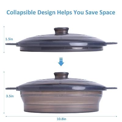 Itopfox Microwave Steamer Cooker Collapsible Bowl With Handle Lid For Vegetables Fish Meal Prep Food Silicone Steamer Cookware Dishwasher Safe, Black 3 Itopfox Microwave Steamer Cooker Collapsible Bowl With Handle Lid For Vegetables Fish Meal Prep Food Silicone Steamer Cookware Dishwasher Safe, Black