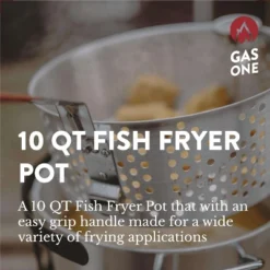 Gas One 10 QT Aluminum Fry Pot With Easy Grip Handle Outdoor Fryer With Perforated Strainer Basket – Ideal For Seafood, Chicken -Cookware Store GUEST 89f7b640 eb13 4669 8ceb 64f4d4a2d36a