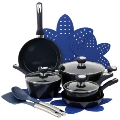 Oster® Oster Hawke 14 Piece Ceramic Nonstick Cookware Set In Dark Blue -Cookware Store GUEST 8b230601 5221 4a47 91af 0df022b0f4fd