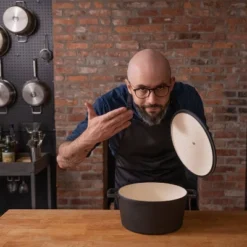 Gibson Home Babish 6qt Round Matte Enamel Cast Iron Dutch Oven: 14.75" Braisers, Hand Wash, Non-Induction Compatible 23 Gibson Home Babish 6qt Round Matte Enamel Cast Iron Dutch Oven: 14.75" Braisers, Hand Wash, Non-Induction Compatible -Cookware Store GUEST 8bcb1eb8 4b33 415c b467 d26f2df55d16