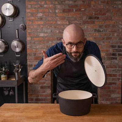 Gibson Home Babish 6qt Round Matte Enamel Cast Iron Dutch Oven: 14.75" Braisers, Hand Wash, Non-Induction Compatible 10 Gibson Home Babish 6qt Round Matte Enamel Cast Iron Dutch Oven: 14.75" Braisers, Hand Wash, Non-Induction Compatible - Image 8